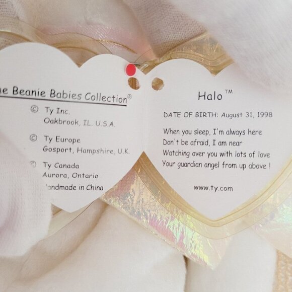 Ty Beanie Baby HALO Bear Brown Nose 5th Gen 1998 PE Pellets TRUSTED SELLER NWT - Picture 12 of 15